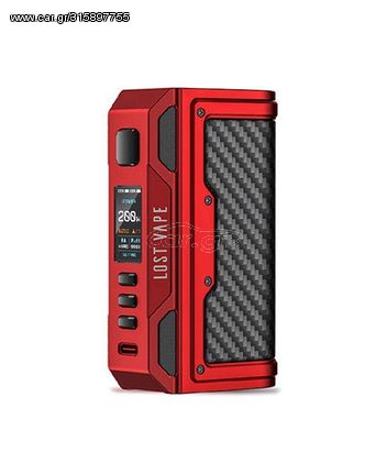 Thelema Quest 200W Box Mod by Lost Vape - Carbon Fiber Series - RED