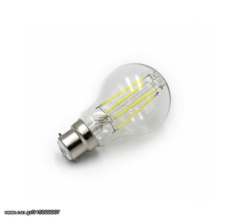 LED Λάμπα COG Αχλάδι Διάφανο B22 8W 230V Θερμό 13-22221800 Adeleq