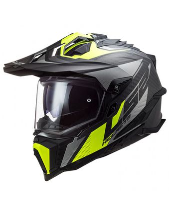 LS2 MX701 C Explorer Carbon Focus Matt Titanium H-V Yellow