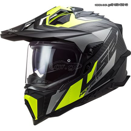 ΚΡΑΝΟΣ DUAL MX701 CARBON EXPLORER C FOCUS MATT TITAN H-V YELLOW| LS2