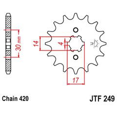 Γραναζι εμπρος 249.16 Kawasaki Max 100/Kymco Jetix 125(420) 16Δ JT(JTF253) - (10100-795)