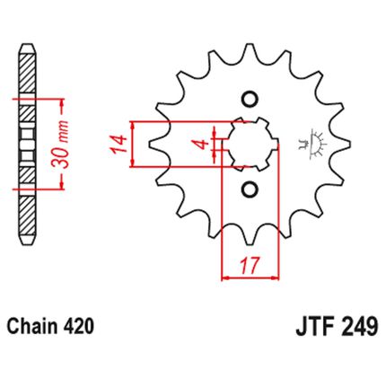 Γραναζι εμπρος 249.16 Kawasaki Max 100/Kymco Jetix 125(420) 16Δ JT(JTF253) - (10100-795)