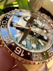 ROLEX GMT ROOTBEER FULL GOLD 18K 126715CHNR CORRECT HAND STACK SUPERCLONE -thumb-17