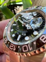 ROLEX GMT ROOTBEER FULL GOLD 18K 126715CHNR CORRECT HAND STACK SUPERCLONE -thumb-19