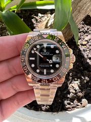 ROLEX GMT ROOTBEER FULL GOLD 18K 126715CHNR CORRECT HAND STACK SUPERCLONE -thumb-20