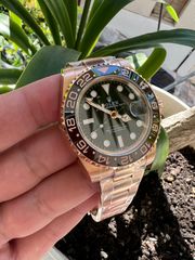 ROLEX GMT ROOTBEER FULL GOLD 18K 126715CHNR CORRECT HAND STACK SUPERCLONE -thumb-22