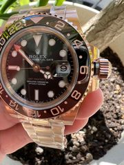 ROLEX GMT ROOTBEER FULL GOLD 18K 126715CHNR CORRECT HAND STACK SUPERCLONE -thumb-28