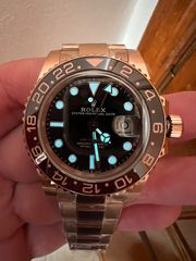 ROLEX GMT ROOTBEER FULL GOLD 18K 126715CHNR CORRECT HAND STACK SUPERCLONE -thumb-29