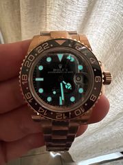 ROLEX GMT ROOTBEER FULL GOLD 18K 126715CHNR CORRECT HAND STACK SUPERCLONE -thumb-31