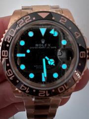 ROLEX GMT ROOTBEER FULL GOLD 18K 126715CHNR CORRECT HAND STACK SUPERCLONE -thumb-32