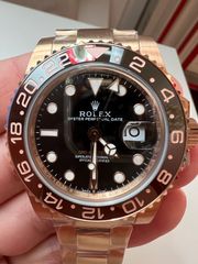 ROLEX GMT ROOTBEER FULL GOLD 18K 126715CHNR CORRECT HAND STACK SUPERCLONE -thumb-34