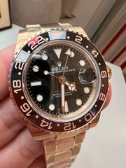 ROLEX GMT ROOTBEER FULL GOLD 18K 126715CHNR CORRECT HAND STACK SUPERCLONE -thumb-44