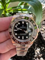 ROLEX GMT ROOTBEER FULL GOLD 18K 126715CHNR CORRECT HAND STACK SUPERCLONE -thumb-4