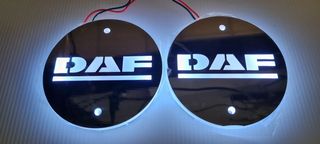 Σετ Διακοσμητικό Έμβλημα LED DAF Ø100mm - 24V -  Λευκό - 2 τμχ