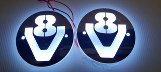 Σετ Διακοσμητικό Έμβλημα LED V8 Ø100mm - 24V - Λευκό - 2 τμχ