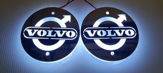 Σετ Διακοσμητικό Έμβλημα LED VOLVO Ø100mm - 24V - Λευκό - 2 τμχ