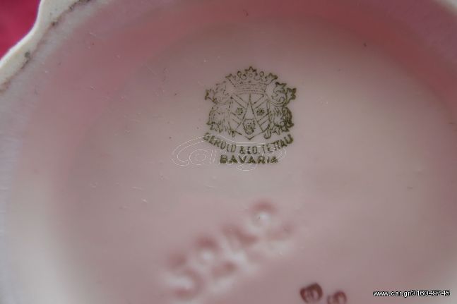 Gerold & Co.Tettau Bavaria κομψό επιτραπέζιο πορσελάνινο μεγάλο κηροπήγιο της δεκαετίας του '50.-thumb-2