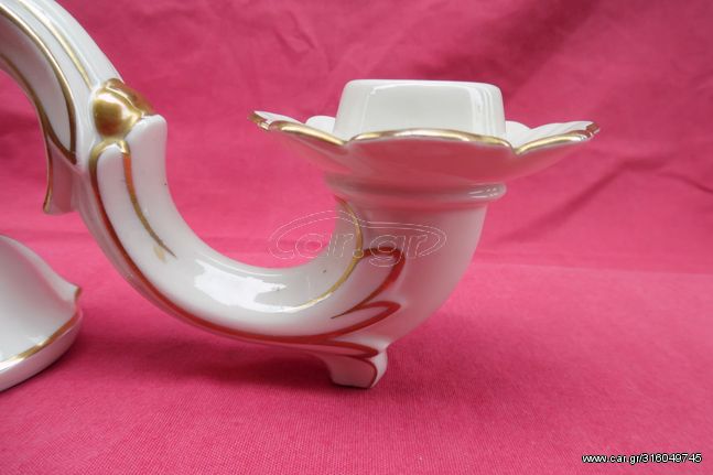 Gerold & Co.Tettau Bavaria κομψό επιτραπέζιο πορσελάνινο μεγάλο κηροπήγιο της δεκαετίας του '50.-thumb-5