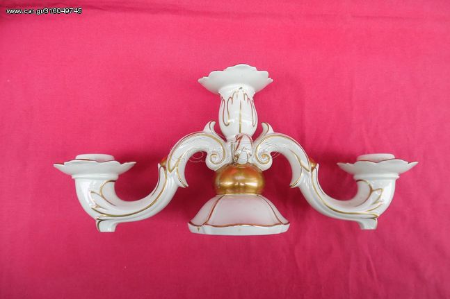 Gerold & Co.Tettau Bavaria κομψό επιτραπέζιο πορσελάνινο μεγάλο κηροπήγιο της δεκαετίας του '50.-thumb-6