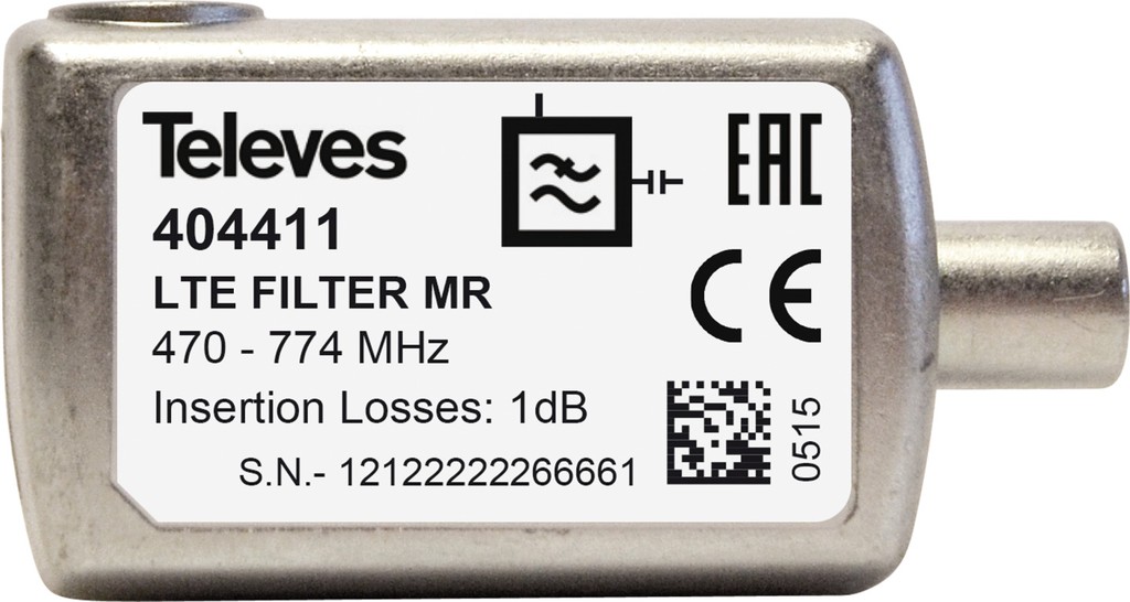 Televes MR (Medium Rejection) LTE/4G filter (ch.21-58)
