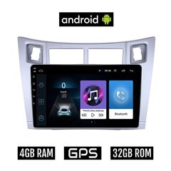 TOYOTA YARIS (2006-2011) Android οθόνη αυτοκίνητου 4GB με GPS WI-FI ( TOYOTA ηχοσύστημα αφής 9" ιντσών OEM Youtube Playstore MP3 USB Radio Bluetooth Mirrorlink  εργοστασιακή, 4 x 60W, ασημί) TO94