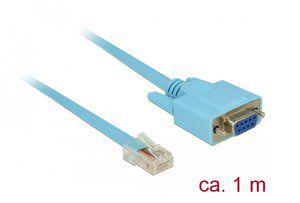 DELOCK Καλώδιο Serial RS-232 DB9 female σε RJ45 male, 1m, μπλε