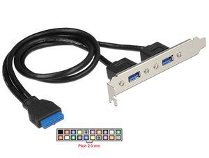 DELOCK Cable USB 3.0 2x Type-A female σε 19pin header female , 84836