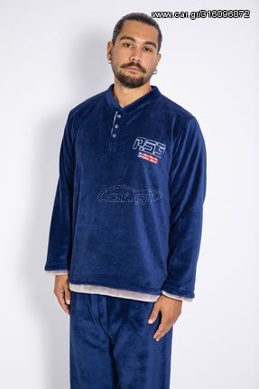 Ανδρική Πιτζάμα Tres Chic Soft Fleece Μπλε Σκούρο #2