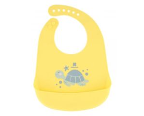 Kikkaboo Σαλιάρα Σιλικόνης Με Θήκη Sea World Turtle Yellow 31303030010