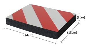 Αυτοκόλλητο Αφρώδες Προστατευτικό Τοίχων Γκαράζ με Κόκκινες και Λευκές Ανακλαστικές Λωρίδες PARK-FWP2418RW