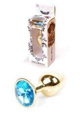 Plug-Jewellery Gold PLUG- Light Blue 7 εκ