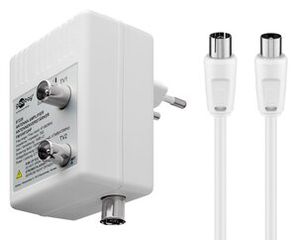 GOOBAY ενισχυτής κεραίας 67226, 2 συσκευές, DVB-T DVB-T2 DVB-C, λευκός