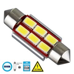 Λάμπα Αυτοκίνητου 36mm FESTOON - C5W 2nd Generation Can-Bus Series LED 6 SMD 5630 4W 600lm 120° DC 12V IP20 Ψυχρό Λευκό 6000K