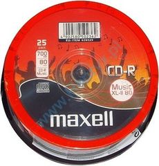 MAXELL CD-R music XL-II 80min, 700MB, 16x, 25τμχ Cake box