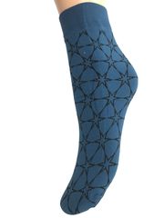 Γυναικείο Καλτσάκι IDER Σοσόνι Αδιάφανο 50DEN Με σχέδιο Αστέρια Μπλε