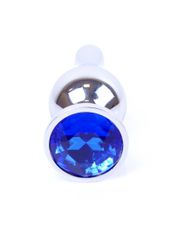 Plug-Jewellery Silver BUTT PLUG- Dark Blue 9,5 εκ-thumb-5