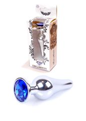 Plug-Jewellery Silver BUTT PLUG- Dark Blue 9,5 εκ