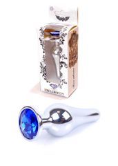 Plug-Jewellery Silver BUTT PLUG- Dark Blue 9,5 εκ-thumb-4