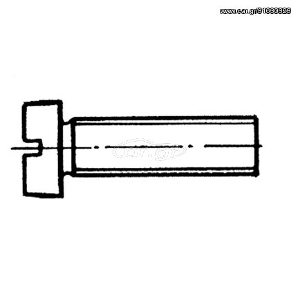 Βίδα ίσια πομπέ 3x25, mm Inox 316 DIN 84 / ISO 1207