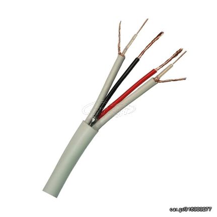 Batt 2x RG59+DC 2x0.50mm Καλώδιο Χαλκού Για Κάμερες CCTV Χρώματος Λευκό (Τιμή Μέτρου)