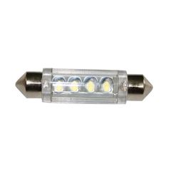 Λαμπάκι LED, 12V, T11, SV8.5-8, ψυχρό λευκό - 4 LEDs, 11x41mm