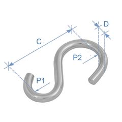 Γάντζος S, Inox 316, Διάμ. 3mm