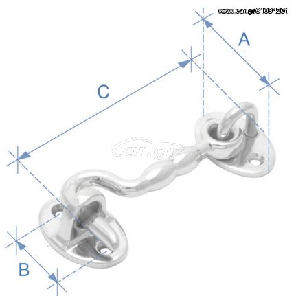 Γάντζος πόρτας, ανοξείδωτος 316 , 3``