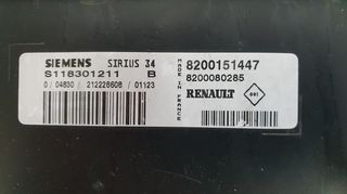 Μονάδα Ελέγχου Κινητήρα (ECU) RENAULT KANGOO SIEMENS SIRIUS 34 , 8200151447, S118301211 , 82000080285-thumb-1