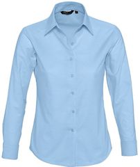 Sol's Embassy 16020 ΓΥΝΑΙΚΕΙΟ ΠΟΥΚΑΜΙΣΟ OXFORD ΜΕ ΜΑΚΡΙΑ ΜΑΝΙΚΙΑ SKY BLUE-220