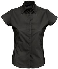 SOL'S EXCESS - 17020 ΓΥΝΑΙΚΕΙΟ ΠΟΥΚΑΜΙΣΟ STRETCH ΜΕ ΚΟΝΤΑ ΜΑΝΙΚΙΑ BLACK-312