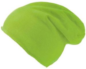 Atlantis 871 Brooklin Μακρύς Unisex Σκούφος με Ξέφτι 60% Βαμβάκι GREEN FLUO