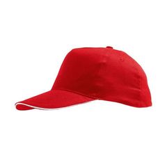 Sol's Sunny 88110 βαμβακερό 180gr Πεντάφυλλο καπέλο τζόκεϊ RED/WHITE-908