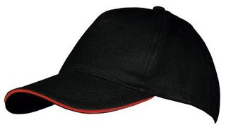 SOL'S LONG BEACH 00594 βαμβάκι 260GR Πεντάφυλλο καπέλο τζόκεϊ BLACK/RED-917