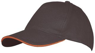SOL'S LONG BEACH 00594 βαμβάκι 260GR Πεντάφυλλο καπέλο τζόκεϊ DARK GREY/ORANGE - 799
